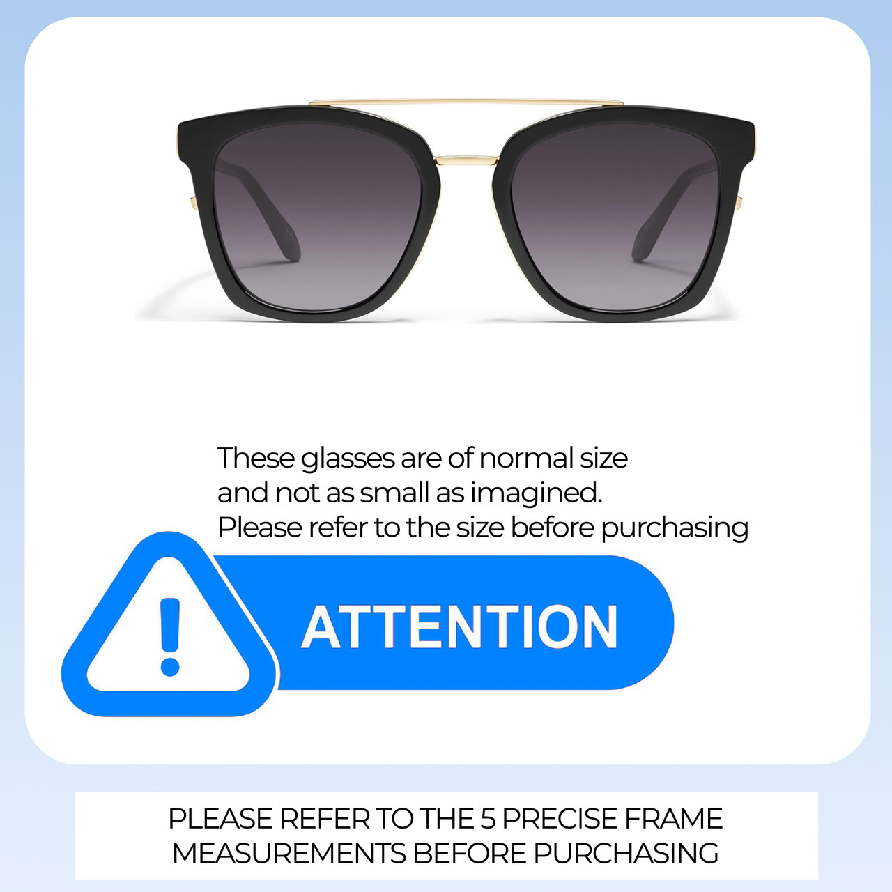 Size Awareness Illustration of QUAY Sweet Dreams Unisex Panthos Polarized Sunglasses Gloss Black 54mm 10 OPTIONS