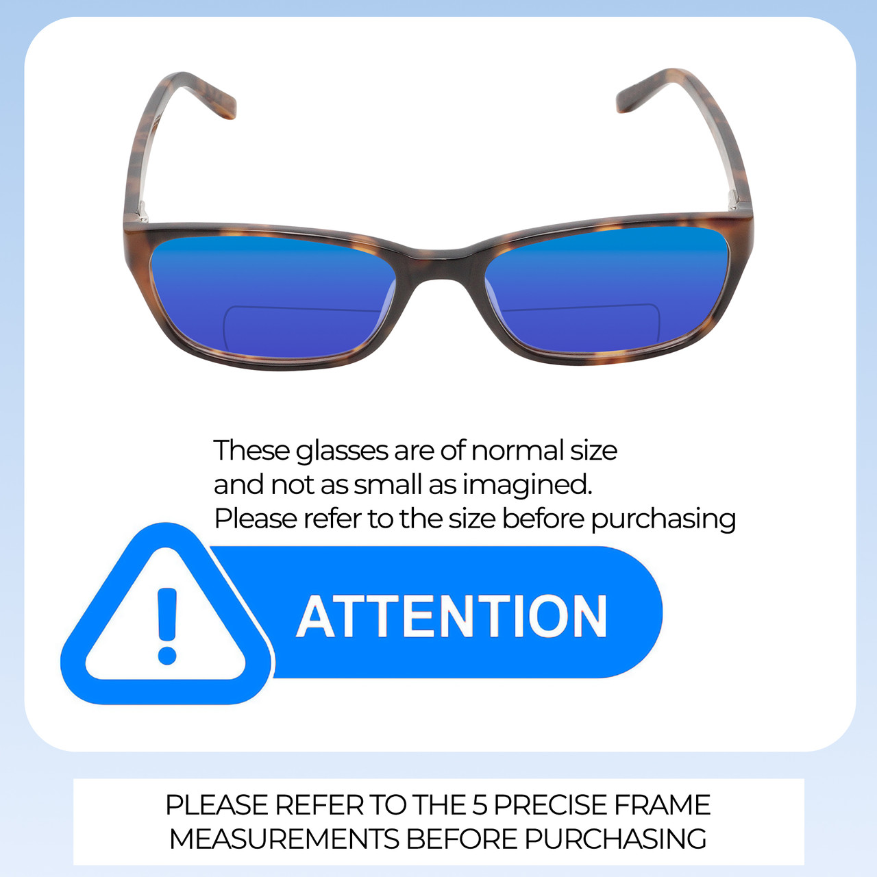 Size Awareness Illustration of Jones New York J730 Designer Polarized Reading Sunglasses with Custom Cut Powered Blue Mirror Lenses in Black Crystal Layer Ladies Cat Eye Full Rim Acetate 53 mm