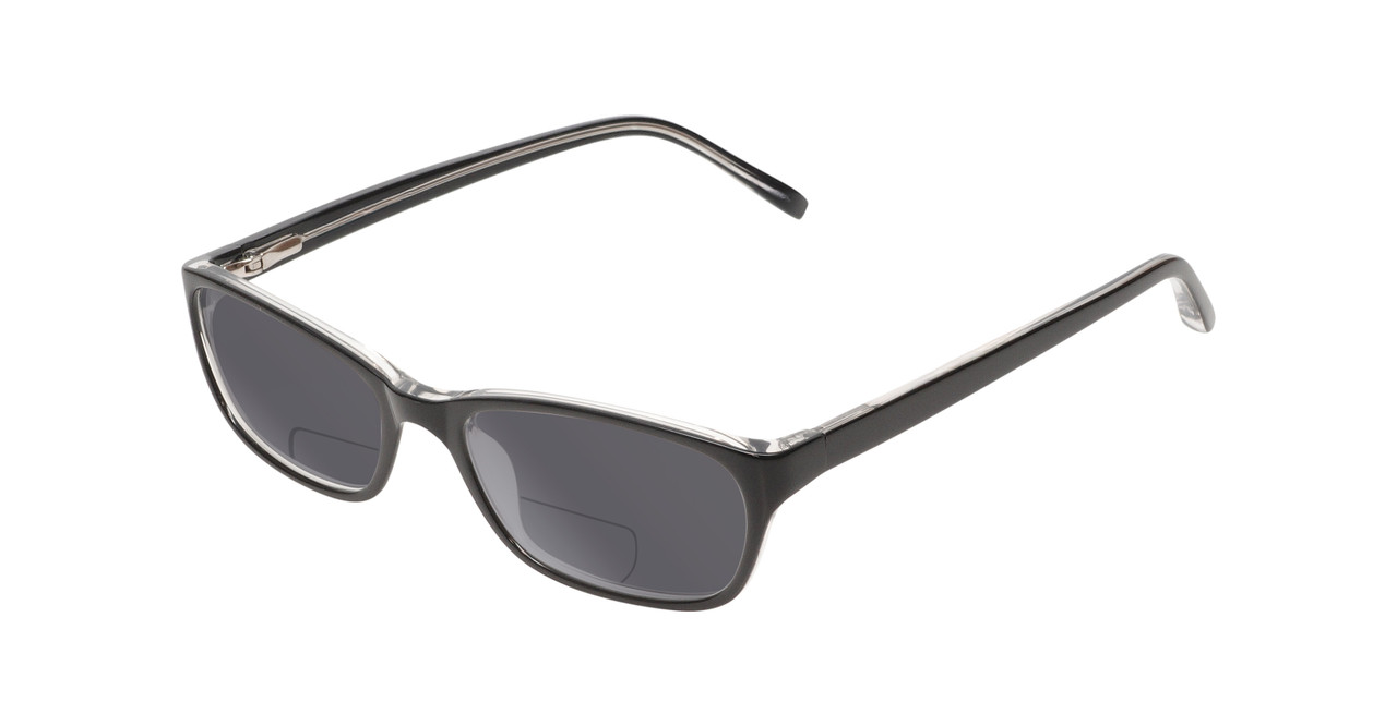 Profile View of Jones New York J730 Designer Polarized Reading Sunglasses with Custom Cut Powered Smoke Grey Lenses in Tortoise Havana Brown Gold Ladies Cat Eye Full Rim Acetate 53 mm