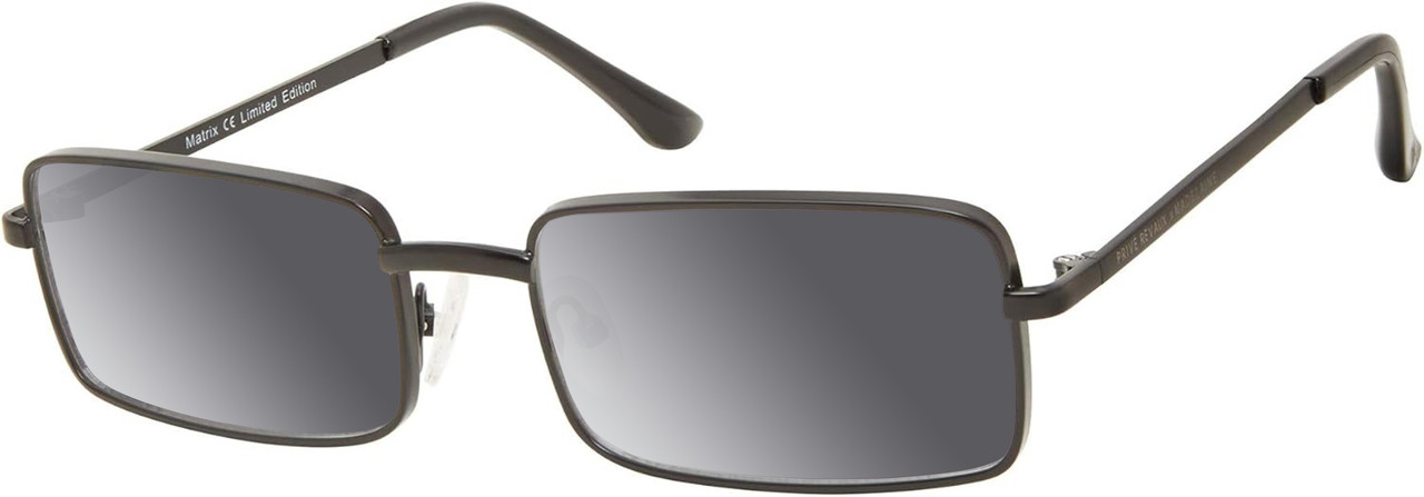 Prive Revaux Matrix Unisex Rectangular NON-polarized Sunglasses in Caviar Black 55mm with Custom Cut Grey Gradient Lenses