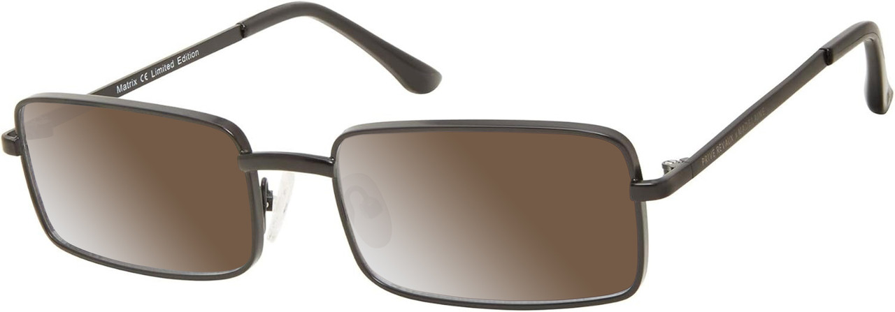 Prive Revaux Matrix Unisex Rectangular NON-polarized Sunglasses in Caviar Black 55mm with Custom Cut Brown Gradient Lenses