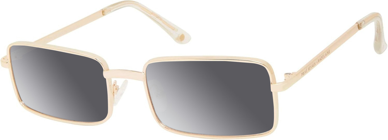 Prive Revaux Matrix Unisex Rectangular NON-polarized Sunglasses Champagne Gold 55 mm with Custom Cut Grey Gradient Lenses