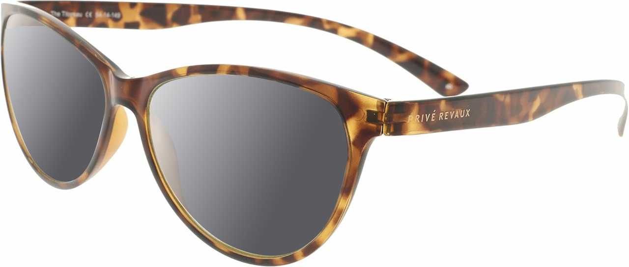 Prive Revaux Thoreau Cat Eye NON-polarized Sunglasses in Brown Tortoise Havana 54 mm with Custom Cut Grey Gradient Lenses