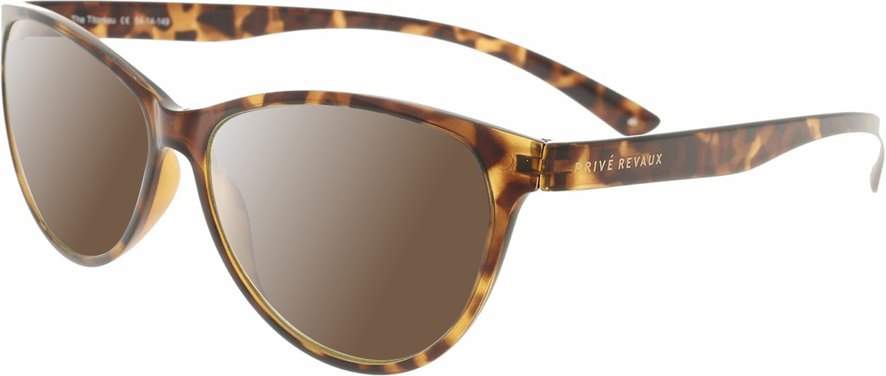 Prive Revaux Thoreau Cat Eye NON-polarized Sunglasses in Brown Tortoise Havana 54 mm with Custom Cut Brown Gradient Lenses