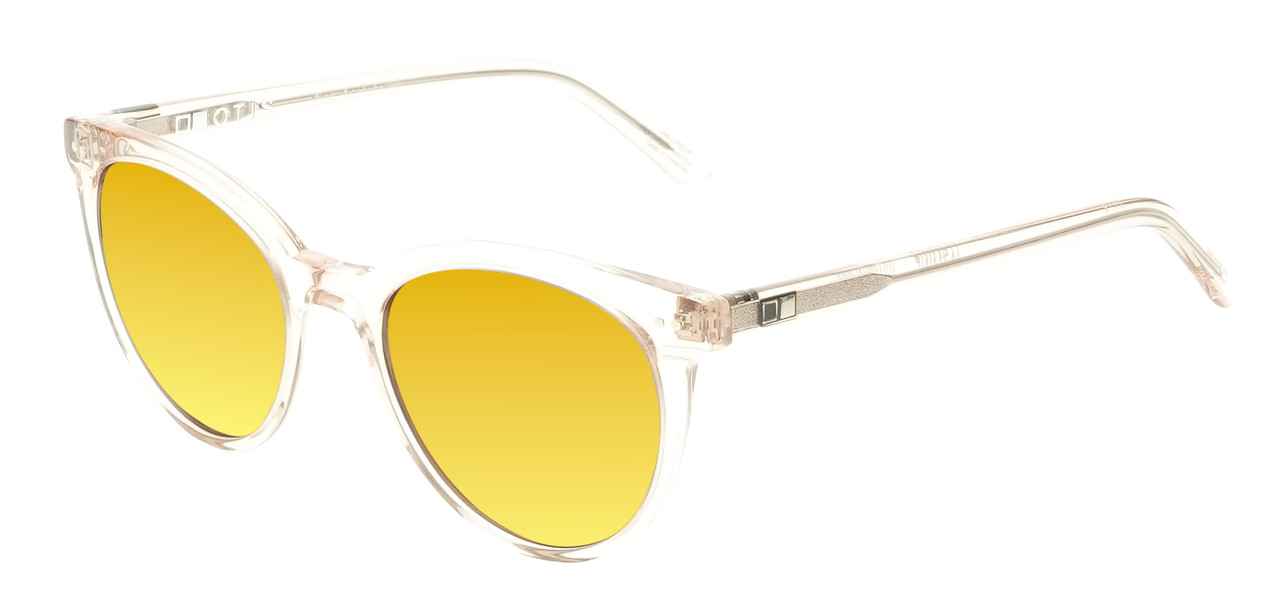 OTIS Jazmine Women Cat Eye Polarized Sunglasses Eco Crystal Coral 53mm 10 OPTION with Custom Cut Gold Mirror Lenses