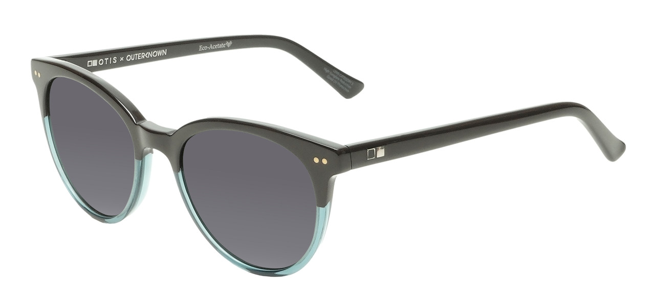 OTIS Jazmine Unisex Polarized Sunglasses in Eco Teal Bark Smokey 53mm 10 OPTIONS with Custom Cut Silver Mirror Lenses