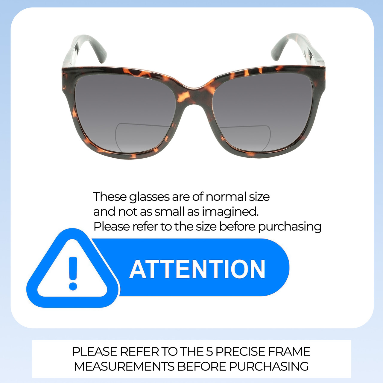 Size Awareness Illustration of OTIS Odyssey Designer Polarized Reading Sunglasses with Custom Cut Powered Smoke Grey Lenses in Ochre Havana Tortoise Ladies Cat Eye Full Rim Acetate 54 mm