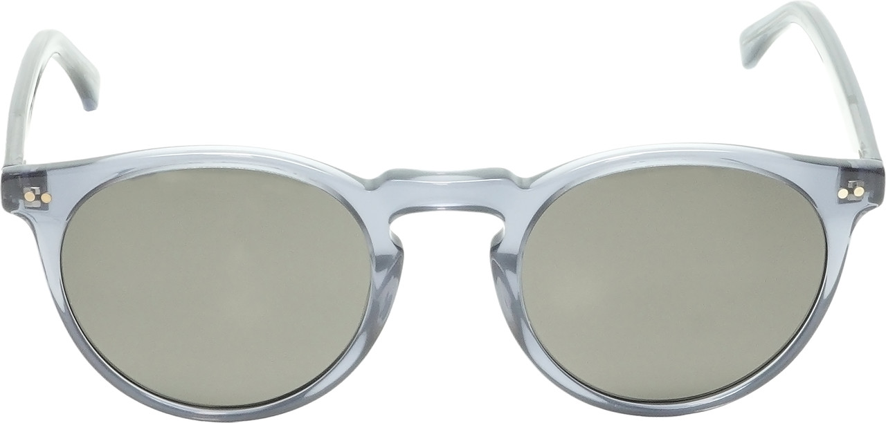 Front View of OTIS Omar Unisex Round Sunglasses in Eco Crystal Wave/Grey Polarized Glass 50 mm