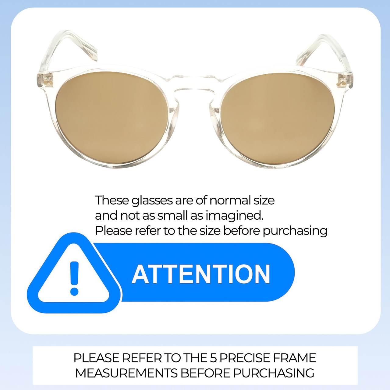Size Awareness Illustration of OTIS Omar X Unisex Round Sunglasses Eco Crystal Sand/Brown Polarized Glass 52 mm
