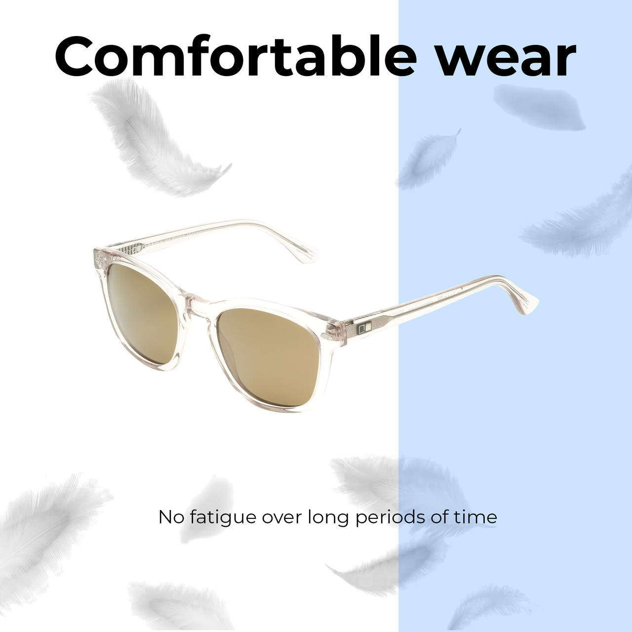 Lightweight Construction Illustration of OTIS Summer of 67 X Unisex Square Sunglasses Eco Clear/Brown Polarized Glass 52mm
