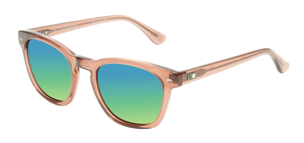 OTIS Summer of 67 X Unisex Square Polarized Sunglasses Eco Crystal Sunset 52 mm with Custom Cut Green Mirror Lenses