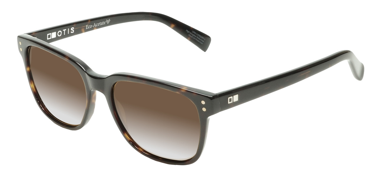 OTIS Test of Time X Unisex Square NON-polarized Sunglasses Eco Havana 55mm 10 OPTION with Custom Cut Brown Gradient Lenses