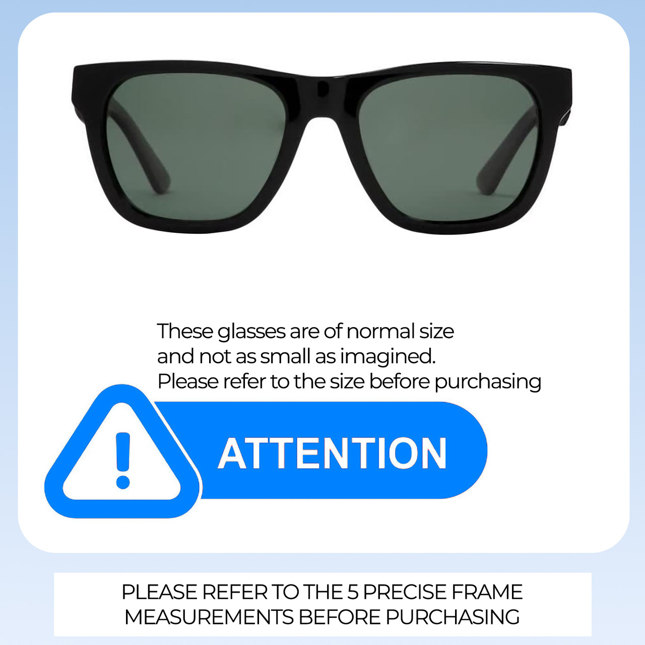 Size Awareness Illustration of OTIS Panorama Unisex Full Rim Sunglasses in Eco Black/Grey Polarized Glass 54 mm