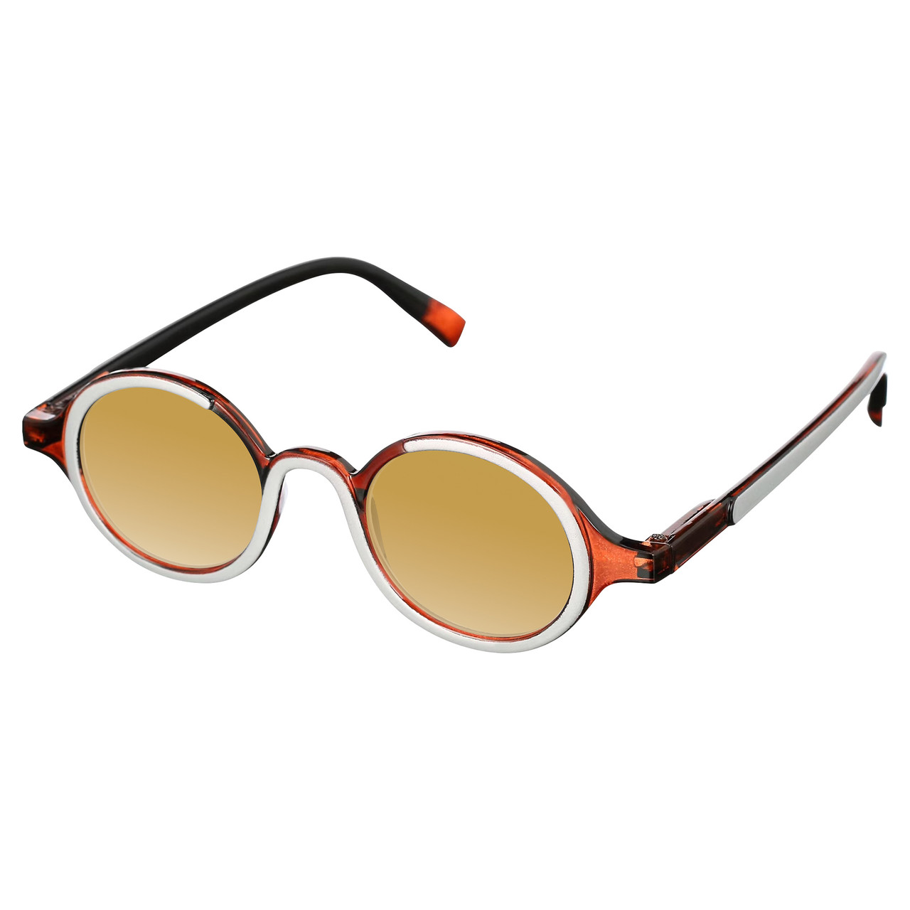 Elton John Mash Up Unisex Round Designer Polarized Sunglasses in Red Crystal 44mm CHOOSE LENS COLOR with Custom Cut Gold Mirror Lenses