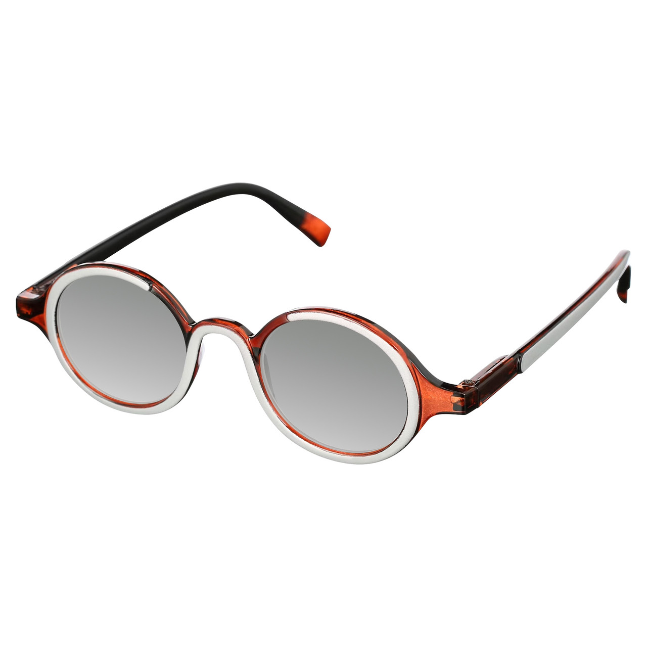 Elton John Mash Up Unisex Round Designer Polarized Sunglasses in Red Crystal 44mm CHOOSE LENS COLOR with Custom Cut Silver Mirror Lenses