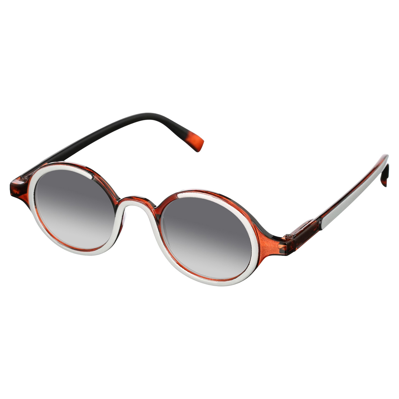 Elton John Mash Up Unisex Round Designer NON-polarized Sunglasses in Red Crystal 44mm CHOOSE LENS COLOR with Custom Cut Grey Gradient Lenses