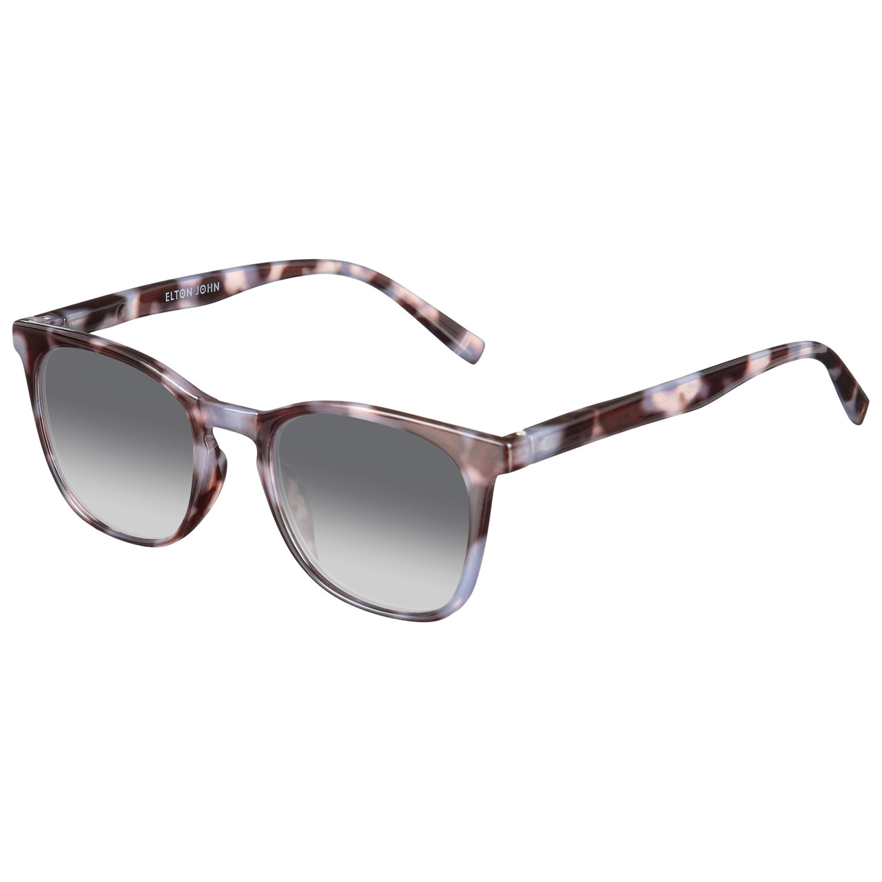 Elton John Single 2 Unisex Square Designer NON-polarized Sunglasses in Tortoise Havana Brown 45mm CHOOSE LENS COLOR with Custom Cut Grey Gradient Lenses