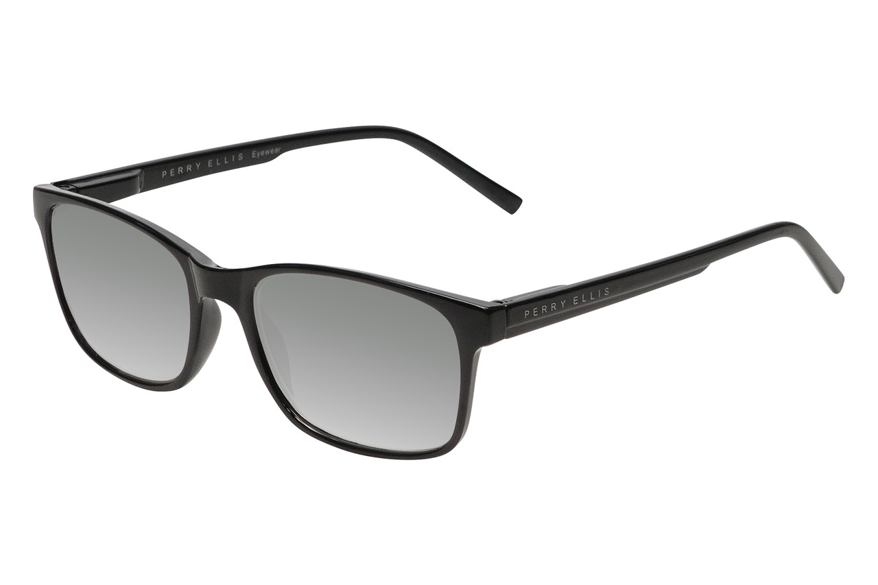 Perry Ellis PEBX55 Unisex Square Designer Polarized Sunglasses in Gloss Black Marble 52mm CHOOSE LENS COLOR with Custom Cut Silver Mirror Lenses