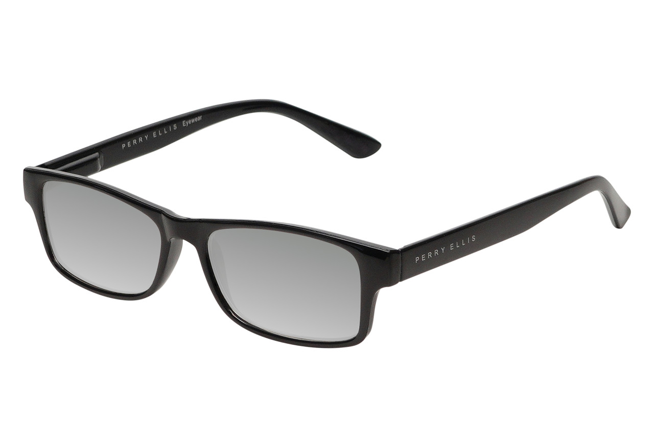 Perry Ellis PEBX59 Unisex Rectangular Designer Polarized Sunglasses in Gloss Black Marble 50mm CHOOSE LENS COLOR with Custom Cut Silver Mirror Lenses