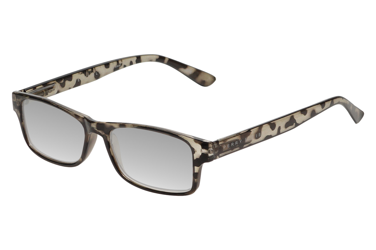 Perry Ellis PEBX59 Unisex Rectangular Designer Polarized Sunglasses in Gloss Grey Tortoise Havana Marble 50mm CHOOSE LENS COLOR with Custom Cut Silver Mirror Lenses