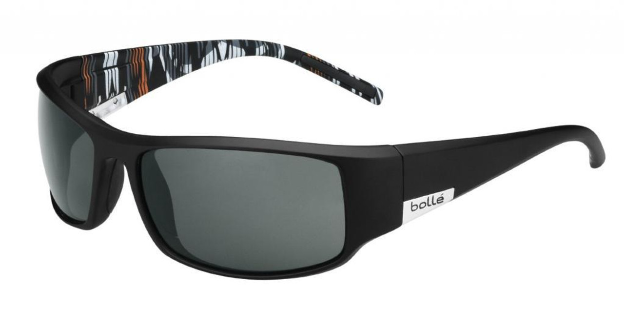 Bollé™ Polarized Sunglasses: King in Matte-Black & Orange-Zebra (11785)