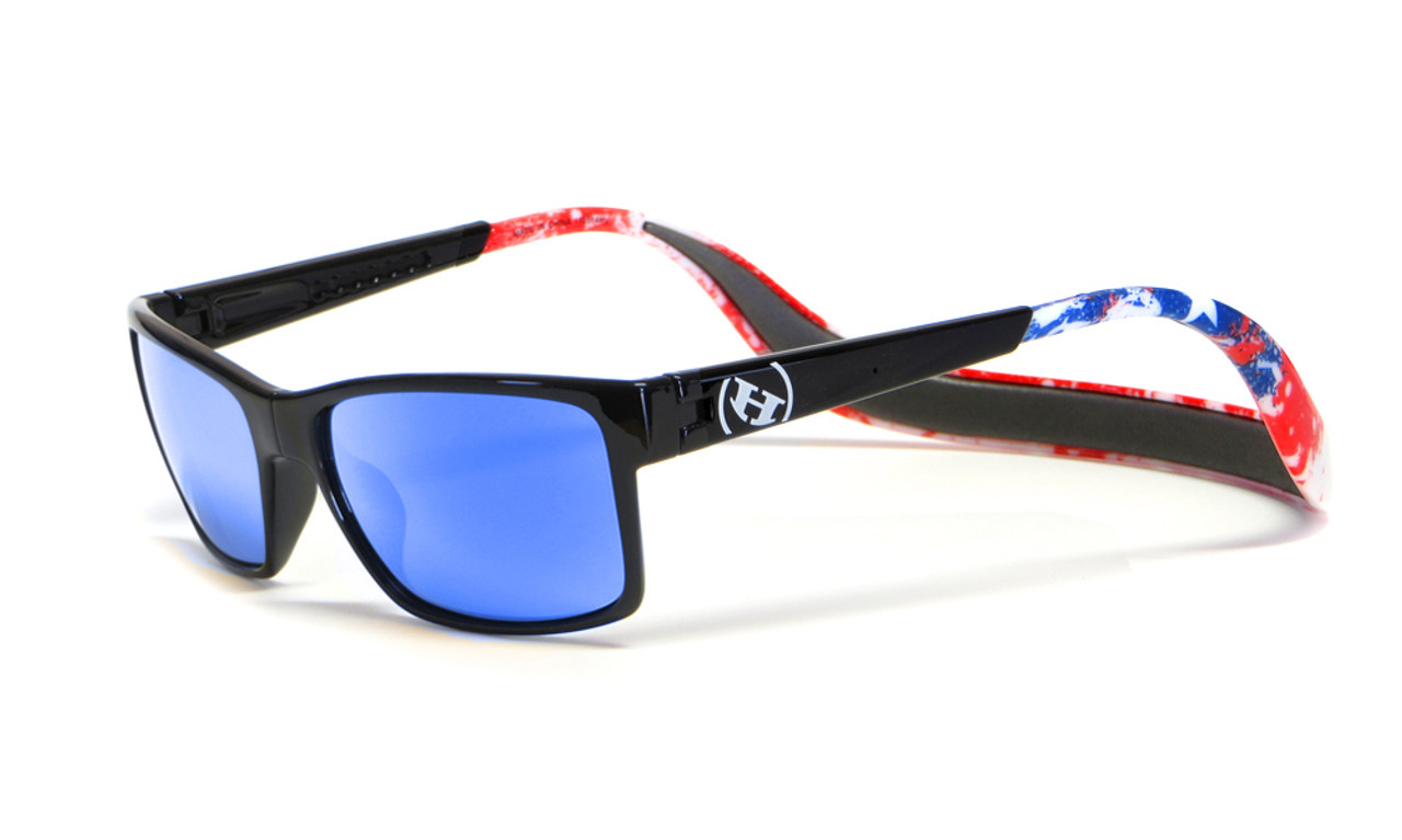 Hoven Eyewear MONIX in Black American Flag with Gloss Grey & Sky Blue Polarized