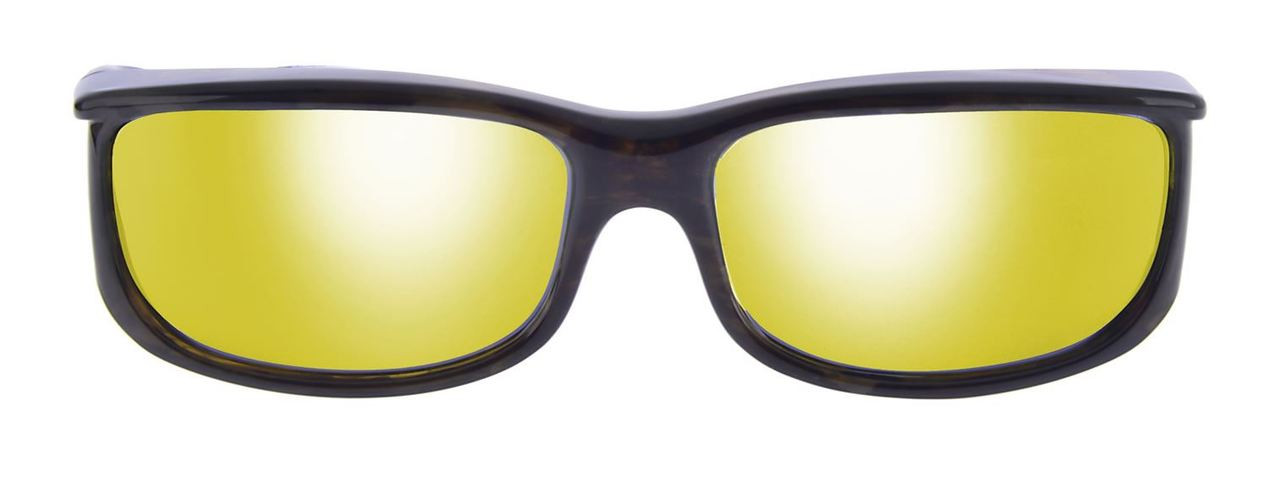 Jonathan Paul Fitovers Eyewear Small Euroka in Brown-Marble & Gold Mirror EU003YM