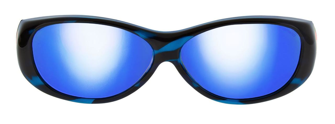 Jonathan Paul Fitovers Eyewear Medium Kiata in Teal-Stripe & Blue Mirror KA002BM