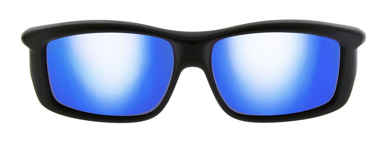 Jonathan Paul Fitovers Eyewear X-Large Yamba in Satin-Black & Blue Mirror YM001BM