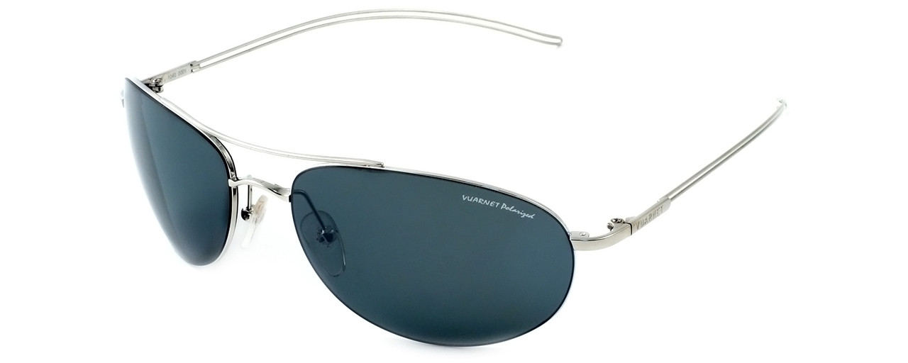 Vuarnet Designer Polarized Sunglasses VL1040-0001 Silver Frame with Grey Tint Lens