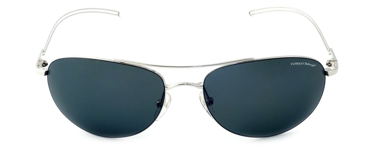 Vuarnet Designer Polarized Sunglasses VL1040-0001 Silver Frame with Grey Tint Lens