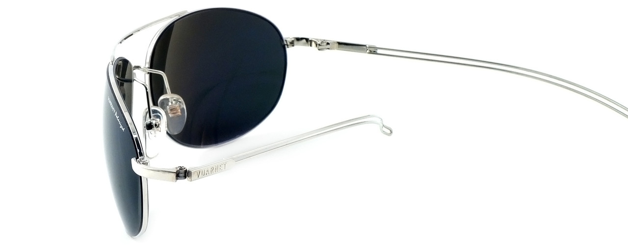 Vuarnet Designer Polarized Sunglasses VL1040-0001 Silver Frame with Grey Tint Lens