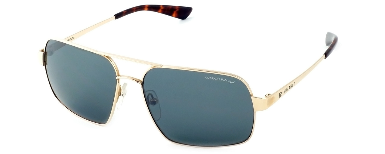 Vuarnet Designer Polarized Sunglasses VL1052-0003 Gold Frame with Grey Tint Lens