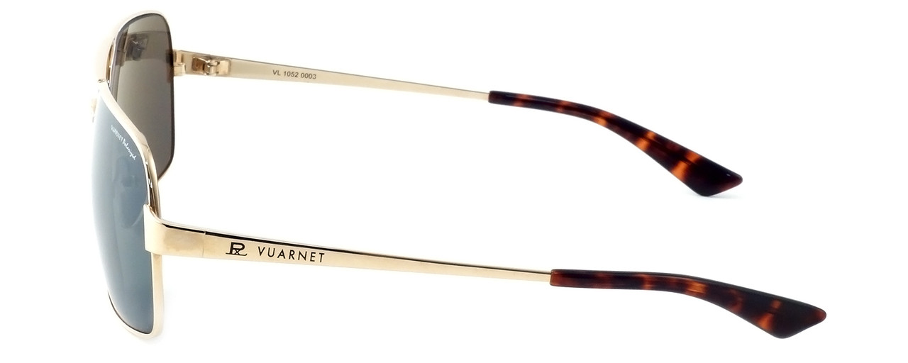 Vuarnet Designer Polarized Sunglasses VL1052-0003 Gold Frame with Grey Tint Lens