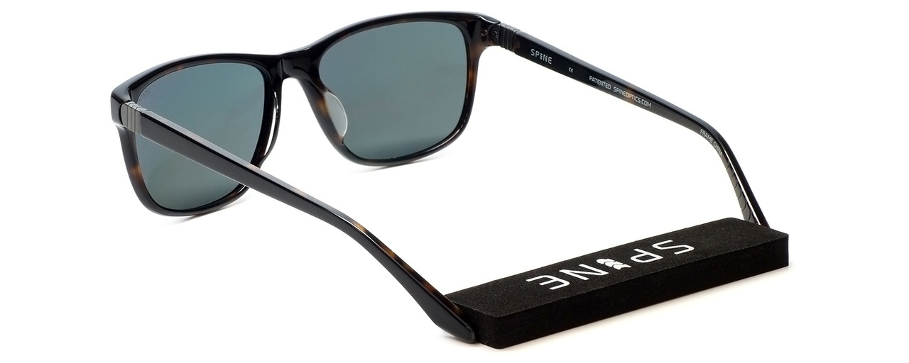 Spine Optics Designer Sunglasses SP7005-020 in Black with Polarized Silver Flash Mirrored Grey Tint 59mm