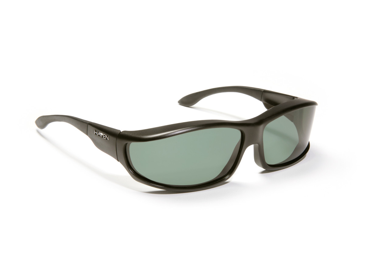 Haven Designer Fitover Sunglasses Hunter in Black & Polarized Grey Lens (LARGE)