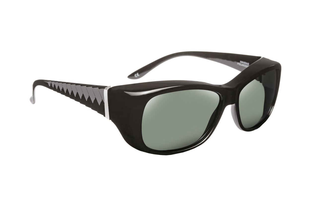Haven Designer Fitover Sunglasses Morgan in Black & Polarized Grey Lens (MEDIUM/LARGE)