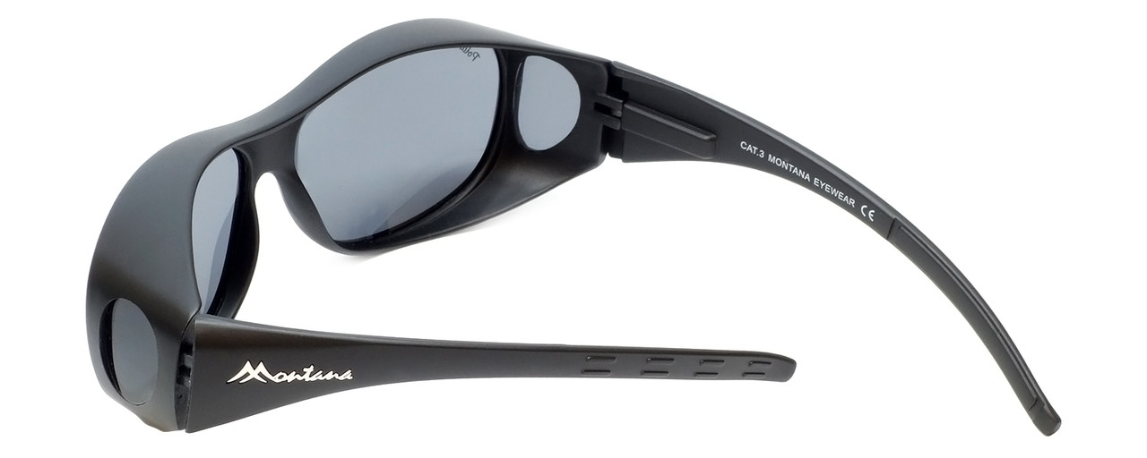 Montana Designer Fitover Sunglasses F01G in Matte Black & Polarized Grey Lens