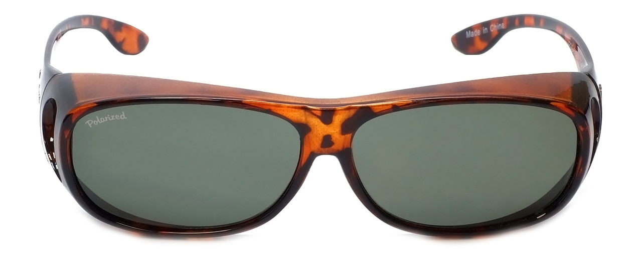 Montana Designer Fitover Sunglasses F02 in Gloss Tortoise & Polarized G15 Green Lens