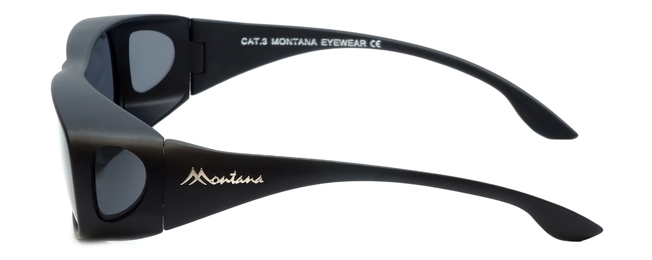 Montana Designer Fitover Sunglasses F02G in Matte Black & Polarized Grey Lens