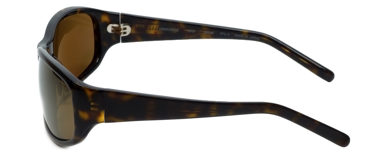 Reptile Designer Polarized Sunglasses Crocodile in Tortoise with Gold Mirror Lens