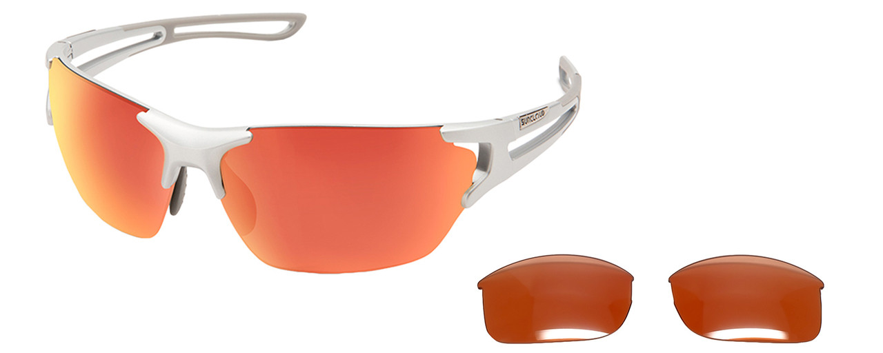 Suncloud Cutback Polarized .5-Rimless Sunglasses/Extra Rose Lenses&Case 5 Option