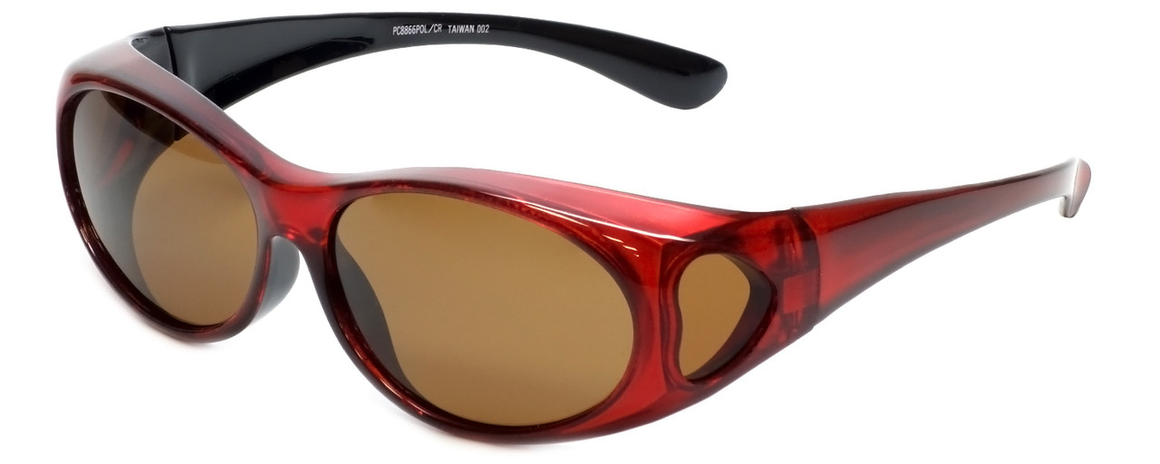 Calabria PC8866POL-CR Polarized Fit-Over Sunglasses Medium Size