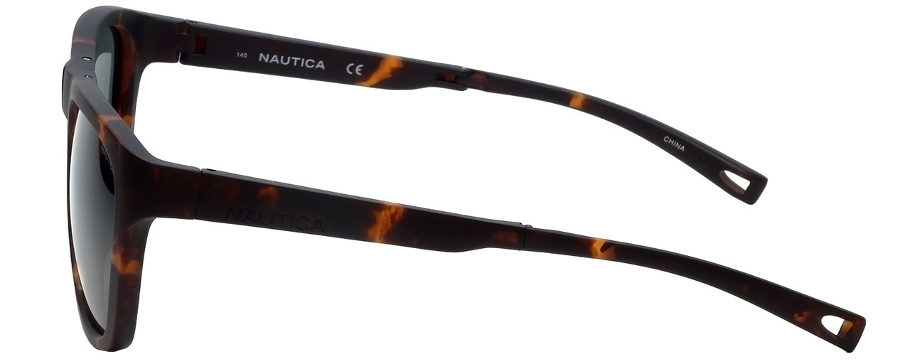 Nautica Designer Folding Sunglasses N6224S-215 in Matte Tortoise with Grey Lens