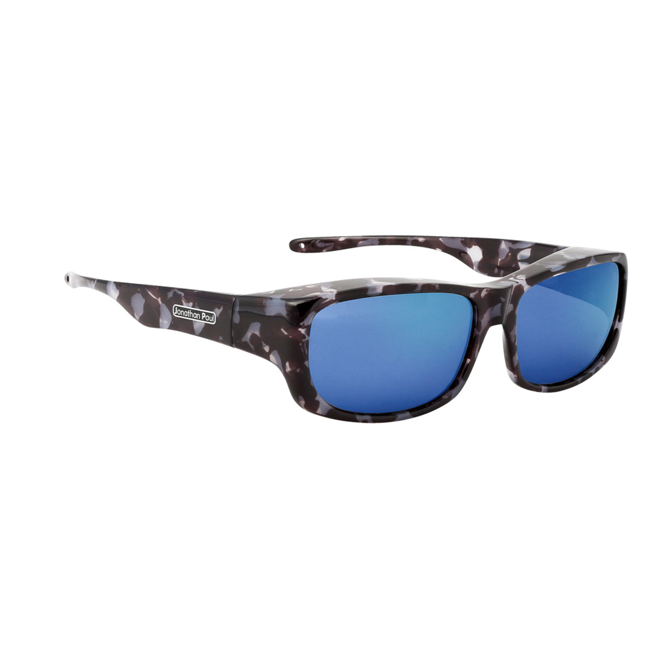 Jonathan Paul Fitovers Eyewear Large Pandera in Black Marble & Blue Mirror PD003BM