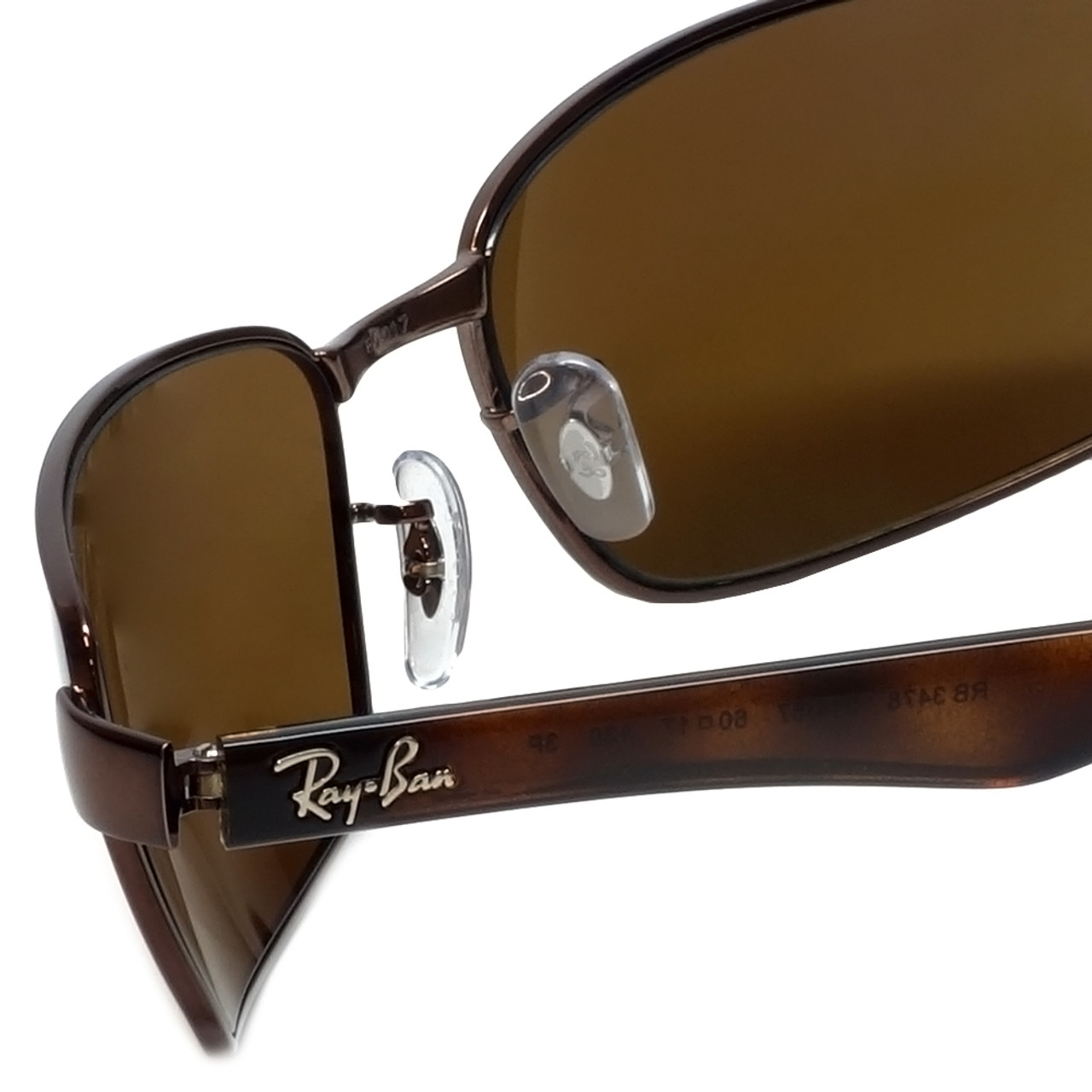 Ray-Ban Polarized Designer Sunglasses in Brown with Amber Lens RB3478-014/57