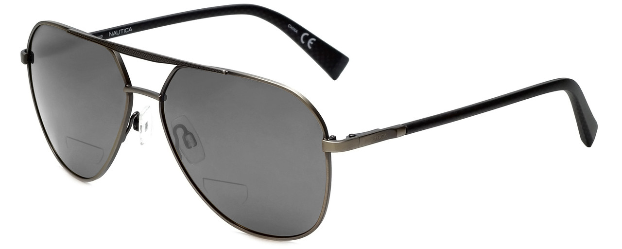 Nautica Designer Polarized  Bi-Focal Reading Sunglasses N5121S-030 in Gunmetal