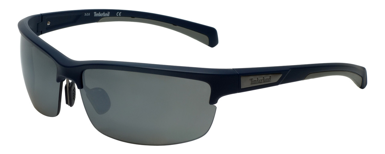 Timberland TB9103-91D Designer Polarized Sunglasses in Matte Blue with Grey Flash Lens