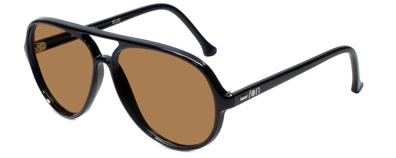 Ion SC20 by Bolle Aviator Sunglasses in Black with Polarized Brown Lens
