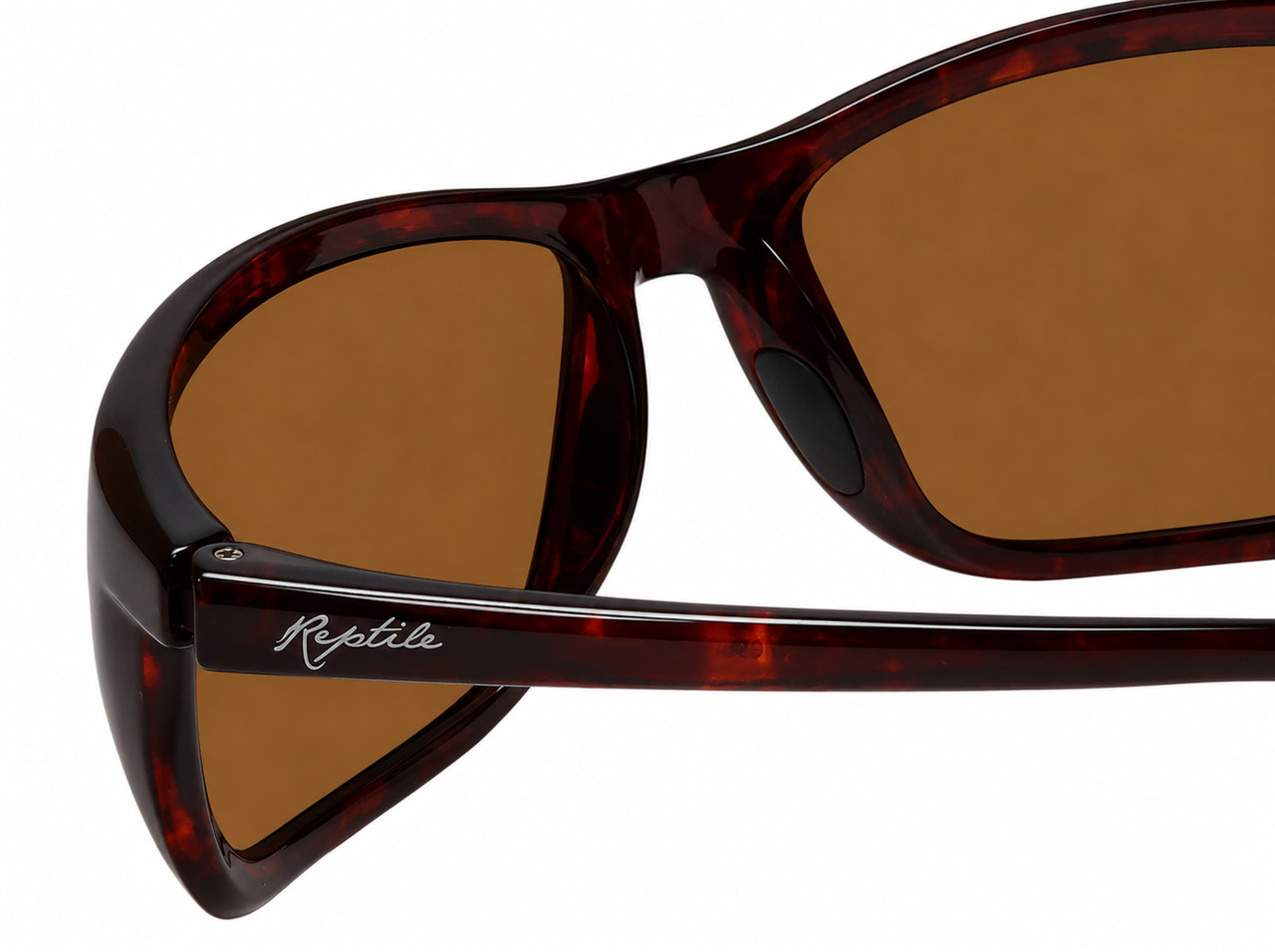 Close View of Reptile Designer Polarized Sunglasses Whiptail in Tortoise with Amber Lens (Whiptail-GLD)